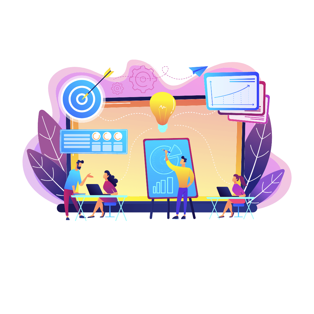 graphic of team working on ideas